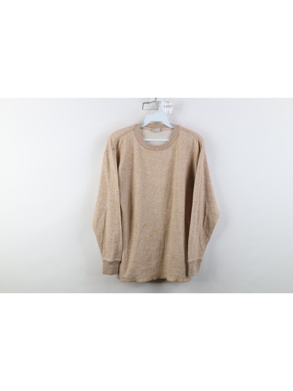 Vtg 70s Streetwear Mens Large Blank Double Layer Wool Knit Thermal T-Shirt USA